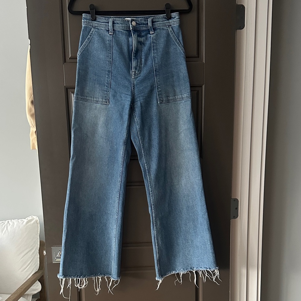 Pistola Women's Blue Wide-Leg Cropped Jeans